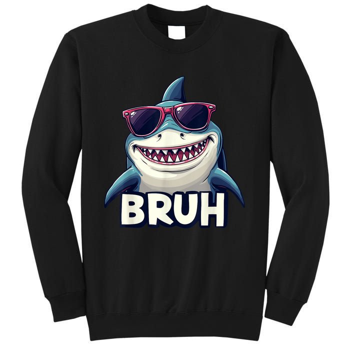 Unny Shark Meme Bruh Teenager Humor Sweatshirt