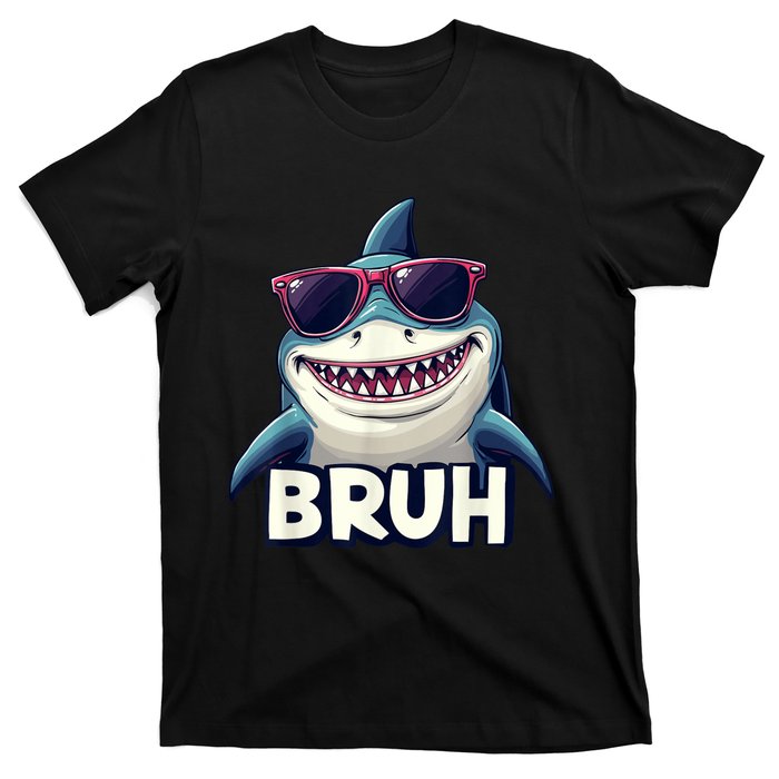 Unny Shark Meme Bruh Teenager Humor T-Shirt