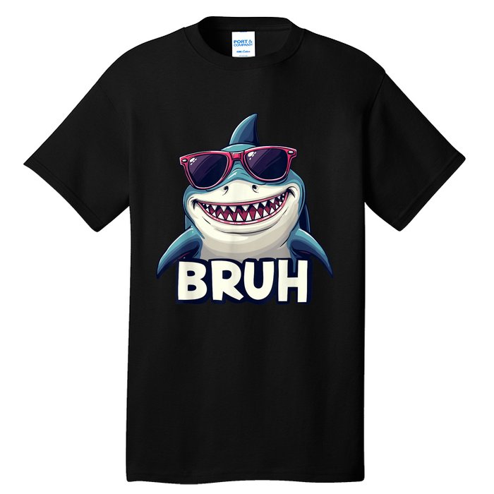 Unny Shark Meme Bruh Teenager Humor Tall T-Shirt