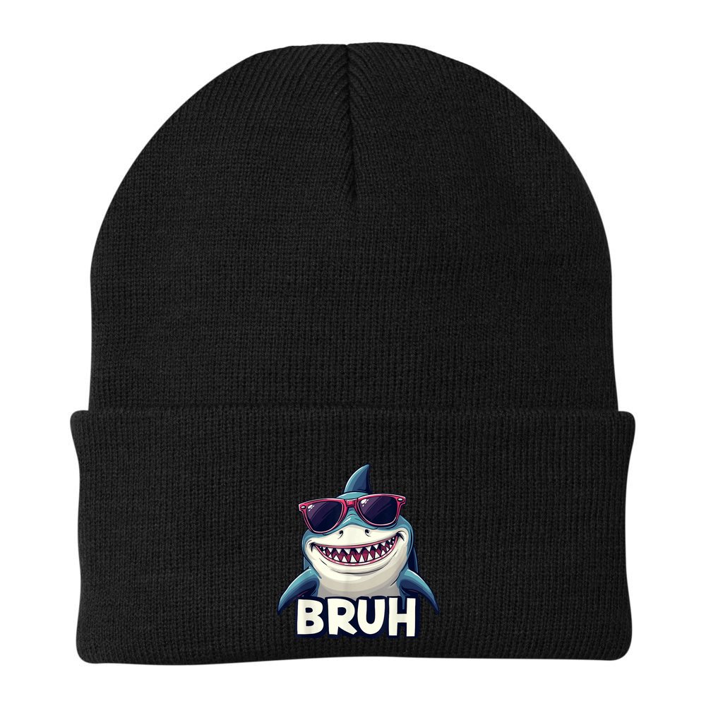 Unny Shark Meme Bruh Teenager Humor Beanie