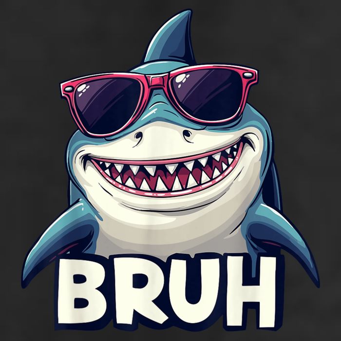 Unny Shark Meme Bruh Teenager Humor Beanie