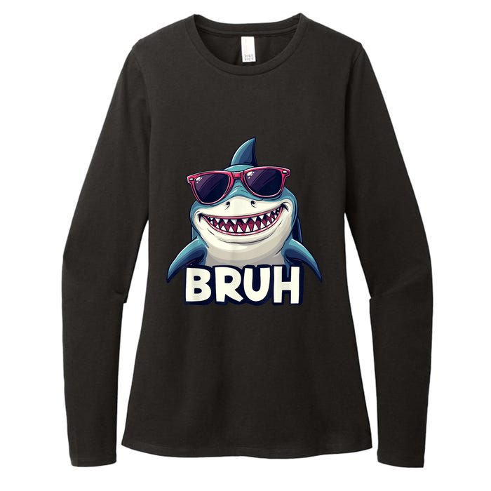 Unny Shark Meme Bruh Teenager Humor Womens CVC Long Sleeve Shirt