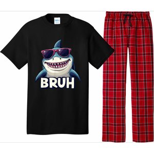 Unny Shark Meme Bruh Teenager Humor Pajama Set