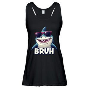 Unny Shark Meme Bruh Teenager Humor Ladies Essential Flowy Tank