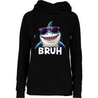 Unny Shark Meme Bruh Teenager Humor Womens Funnel Neck Pullover Hood