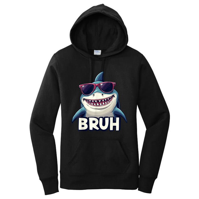 Unny Shark Meme Bruh Teenager Humor Women's Pullover Hoodie