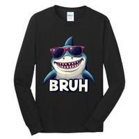 Unny Shark Meme Bruh Teenager Humor Tall Long Sleeve T-Shirt