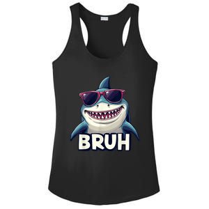 Unny Shark Meme Bruh Teenager Humor Ladies PosiCharge Competitor Racerback Tank