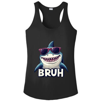 Unny Shark Meme Bruh Teenager Humor Ladies PosiCharge Competitor Racerback Tank