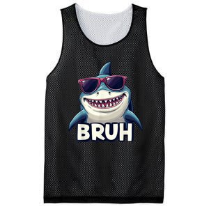 Unny Shark Meme Bruh Teenager Humor Mesh Reversible Basketball Jersey Tank