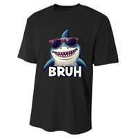 Unny Shark Meme Bruh Teenager Humor Performance Sprint T-Shirt