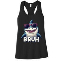 Unny Shark Meme Bruh Teenager Humor Women's Racerback Tank