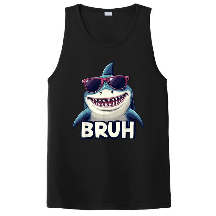 Unny Shark Meme Bruh Teenager Humor PosiCharge Competitor Tank