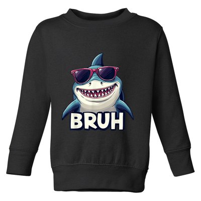Unny Shark Meme Bruh Teenager Humor Toddler Sweatshirt