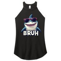 Unny Shark Meme Bruh Teenager Humor Women's Perfect Tri Rocker Tank