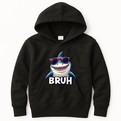 Unny Shark Meme Bruh Teenager Humor Kids Hoodie