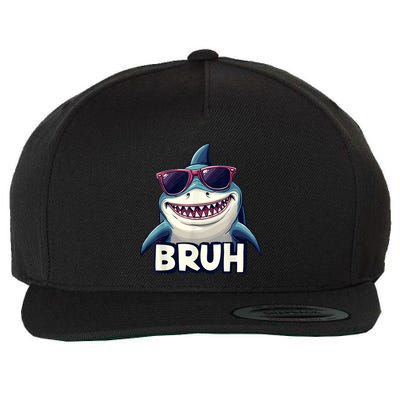 Unny Shark Meme Bruh Teenager Humor Wool Snapback Cap