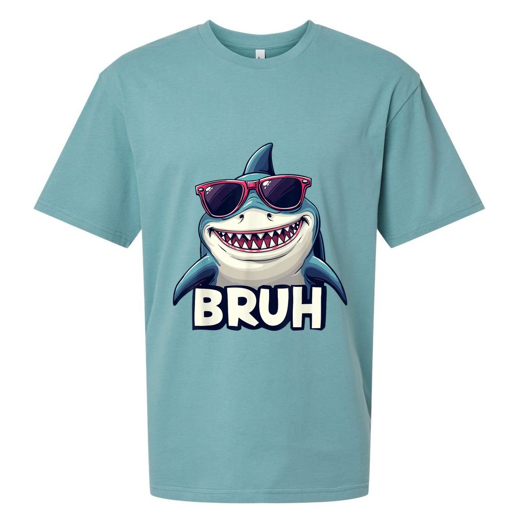 Unny Shark Meme Bruh Teenager Humor Sueded Cloud Jersey T-Shirt