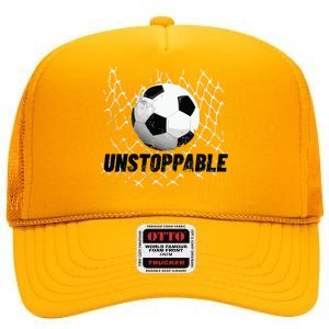 Unstoppable Soccer Motivation For Boy And Girl High Crown Mesh Back Trucker Hat