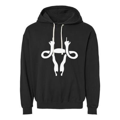 Uterus Shows Middle Finger Feminist Feminism Garment-Dyed Fleece Hoodie