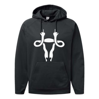 Uterus Shows Middle Finger Feminist Feminism Performance Fleece Hoodie