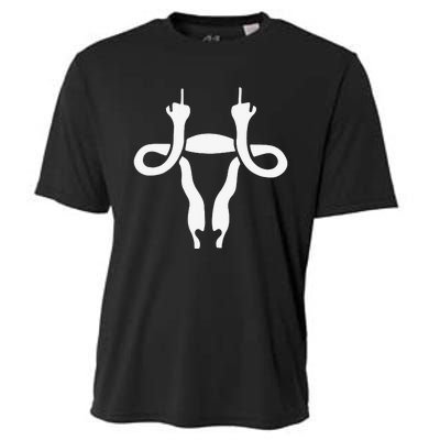 Uterus Shows Middle Finger Feminist Feminism Cooling Performance Crew T-Shirt