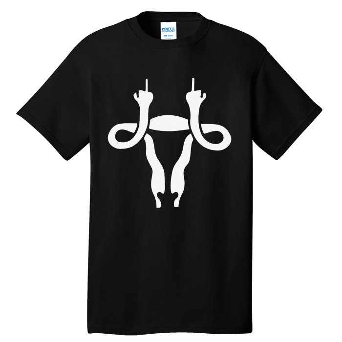 Uterus Shows Middle Finger Feminist Feminism Tall T-Shirt