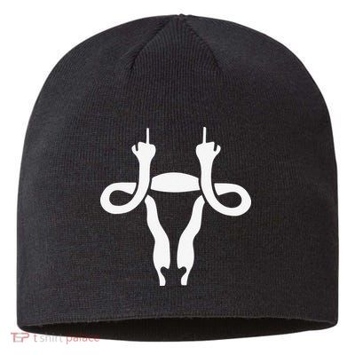 Uterus Shows Middle Finger Feminist Feminism Sustainable Beanie