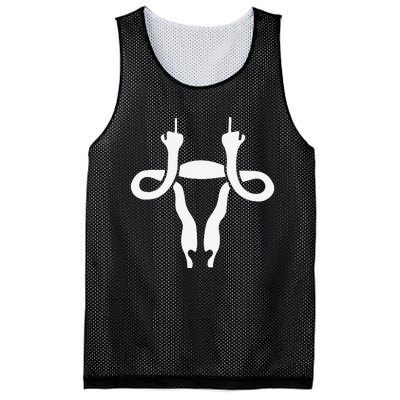 Uterus Shows Middle Finger Feminist Feminism Mesh Reversible Basketball Jersey Tank