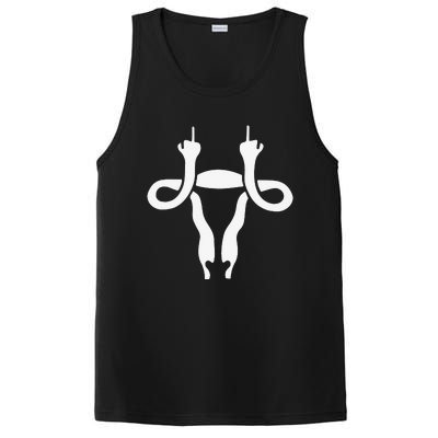 Uterus Shows Middle Finger Feminist Feminism PosiCharge Competitor Tank