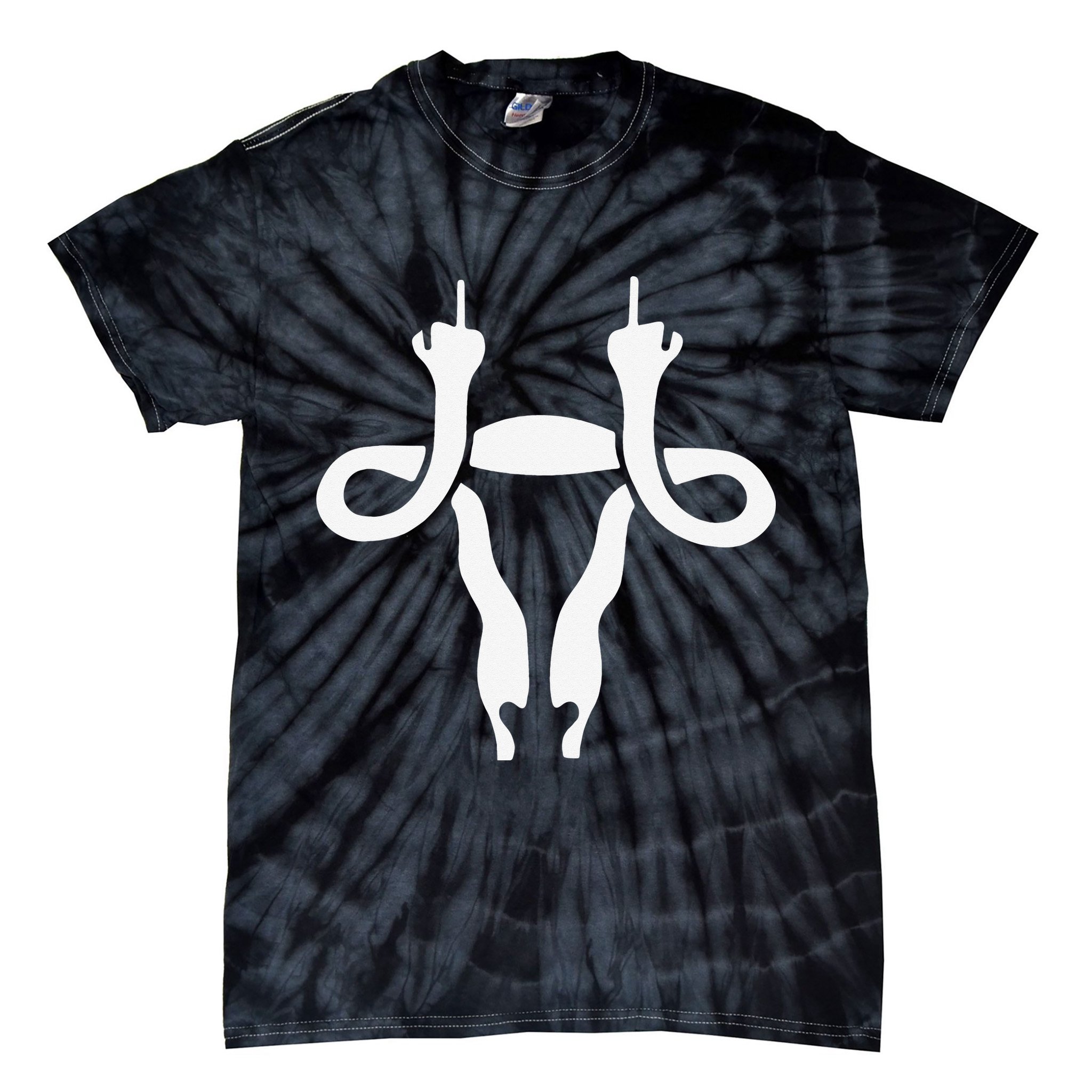 Uterus Shows Middle Finger Feminist Feminism Tie-Dye T-Shirt
