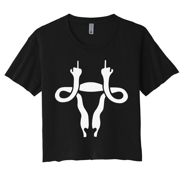 Uterus Shows Middle Finger Feminist Feminism Crop Top