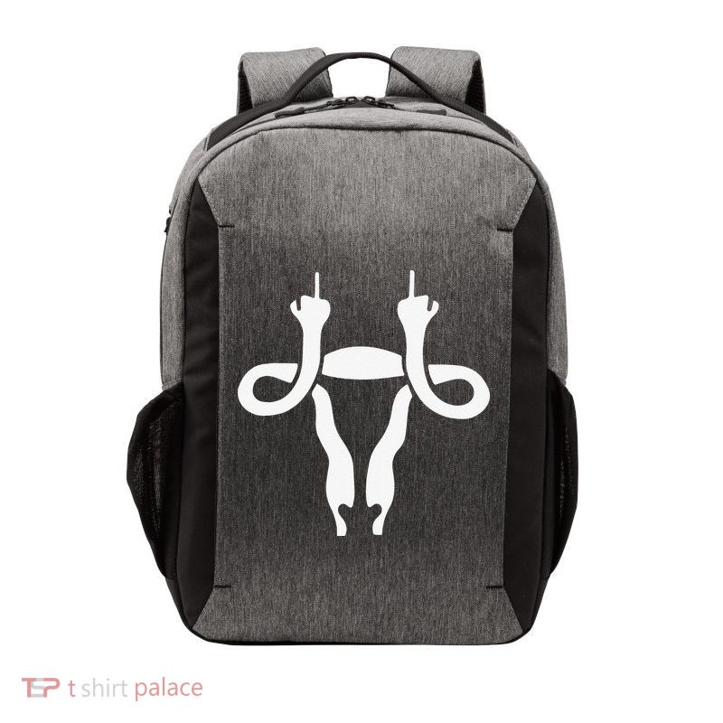 Uterus Shows Middle Finger Feminist Feminism Vector Backpack