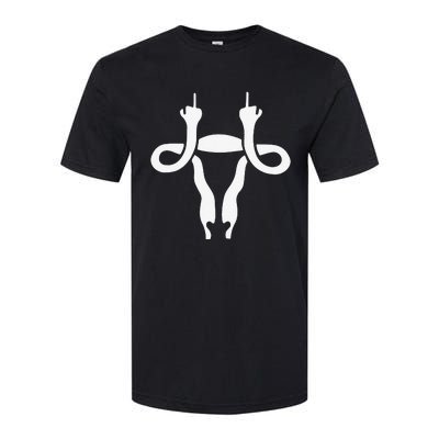 Uterus Shows Middle Finger Feminist Feminism Softstyle CVC T-Shirt