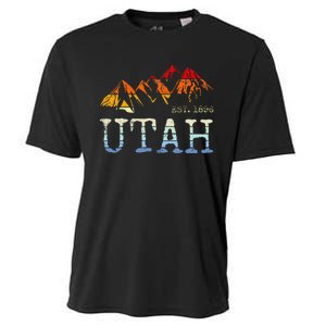 Utah Sunset Mountain Home Est 1896 Cool Hiking Cooling Performance Crew T-Shirt