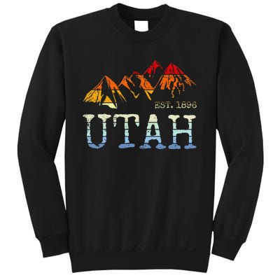 Utah Sunset Mountain Home Est 1896 Cool Hiking Sweatshirt