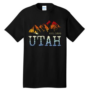 Utah Sunset Mountain Home Est 1896 Cool Hiking Tall T-Shirt