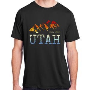 Utah Sunset Mountain Home Est 1896 Cool Hiking Adult ChromaSoft Performance T-Shirt