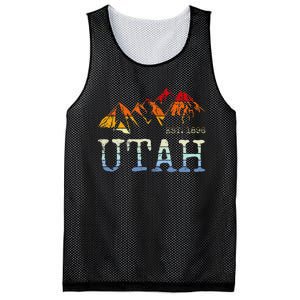 Utah Sunset Mountain Home Est 1896 Cool Hiking Mesh Reversible Basketball Jersey Tank