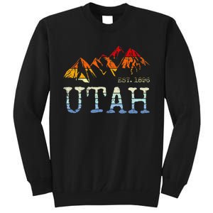 Utah Sunset Mountain Home Est 1896 Cool Hiking Tall Sweatshirt