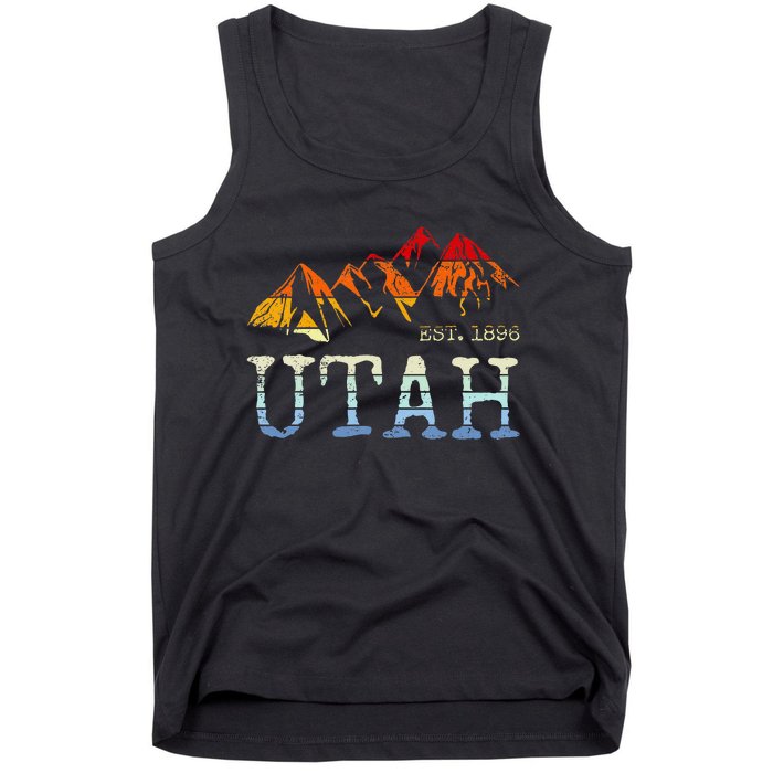 Utah Sunset Mountain Home Est 1896 Cool Hiking Tank Top