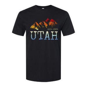 Utah Sunset Mountain Home Est 1896 Cool Hiking Softstyle CVC T-Shirt