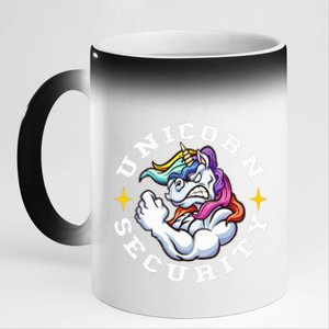 Unicorn Security Manly Muscular Unicorn Lovers 11oz Black Color Changing Mug