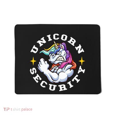 Unicorn Security Manly Muscular Unicorn Lovers Mousepad