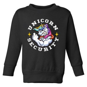 Unicorn Security Manly Muscular Unicorn Lovers Toddler Sweatshirt