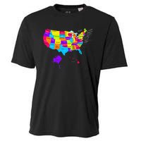 United States Map With States And Capital Cities Cooling Performance Crew T-Shirt