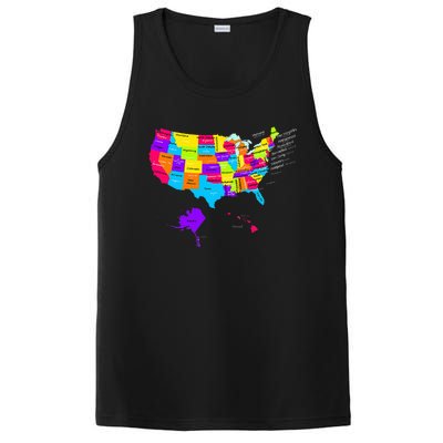 United States Map With States And Capital Cities PosiCharge Competitor Tank