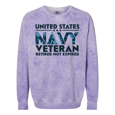 United States NA'VY Veteran Retired Not Expired Colorblast Crewneck Sweatshirt