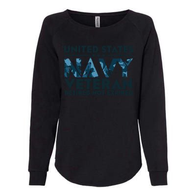 United States NA'VY Veteran Retired Not Expired Womens California Wash Sweatshirt