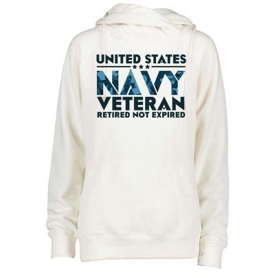 United States NA'VY Veteran Retired Not Expired Womens Funnel Neck Pullover Hood